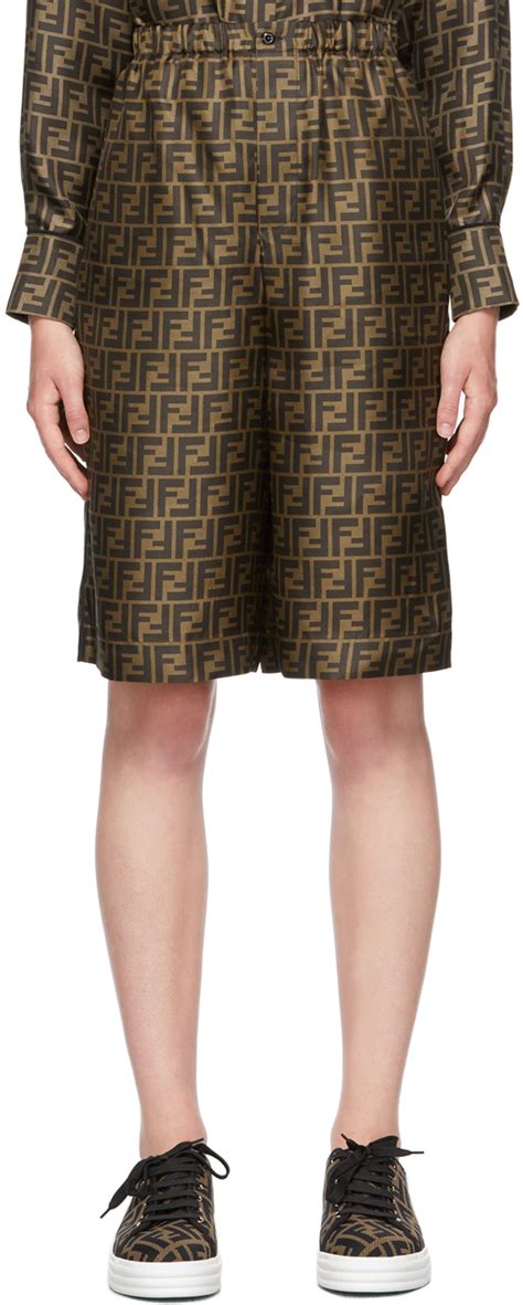 Fendi Embroidered Silk Bermuda Shorts 